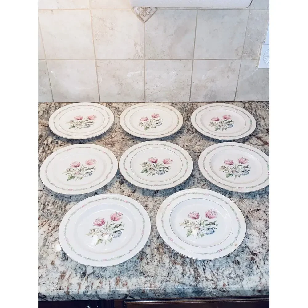 20 Theodore Haviland China New York Garden Flower Dinner Plates Lot Set Vintage
